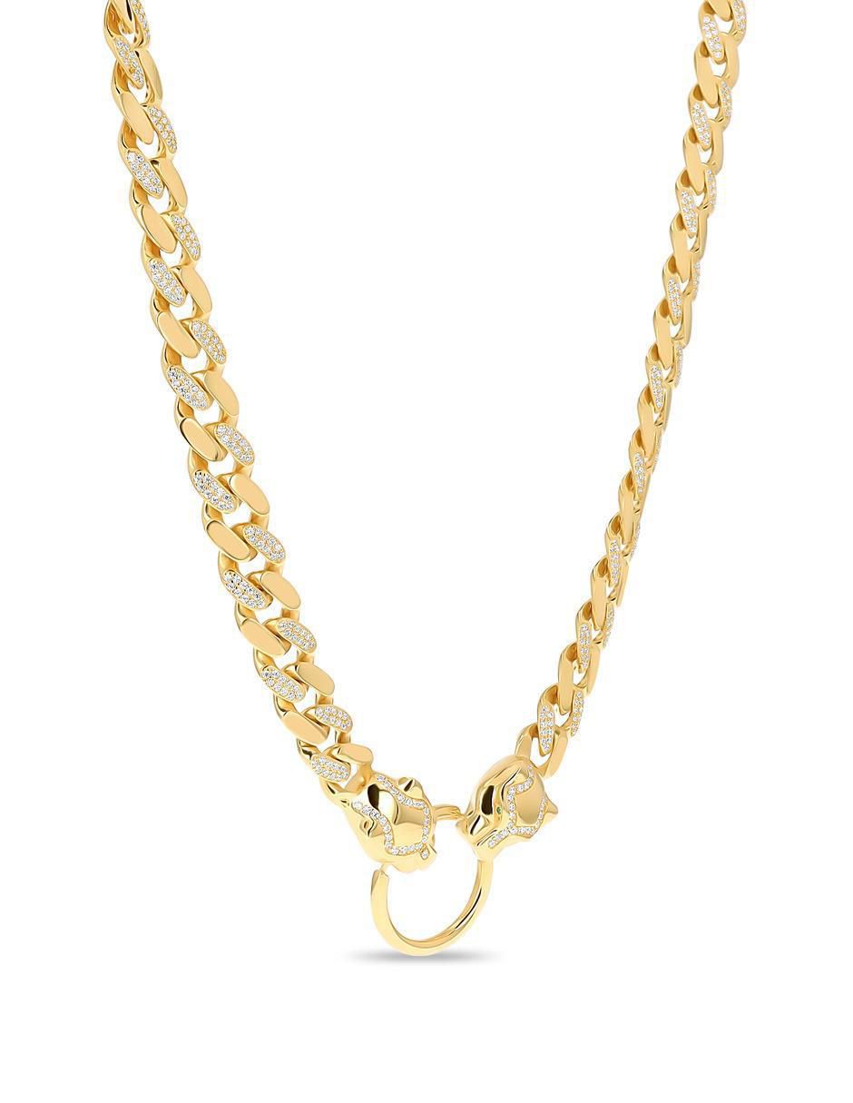 Gargantilla jaguar de pantera de oro amarillo 14 K 2