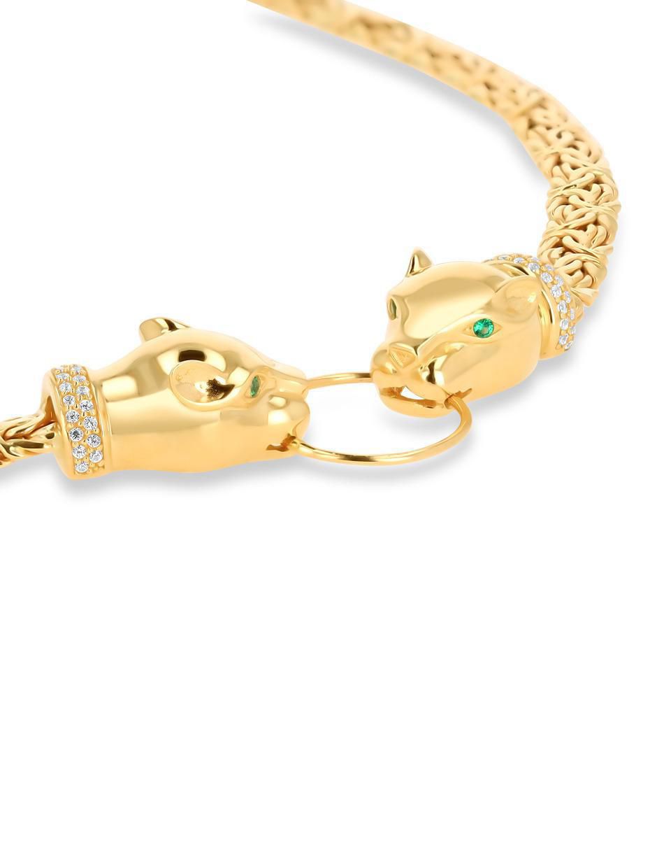Gargantilla jaguar de pantera de oro amarillo 14 K 2