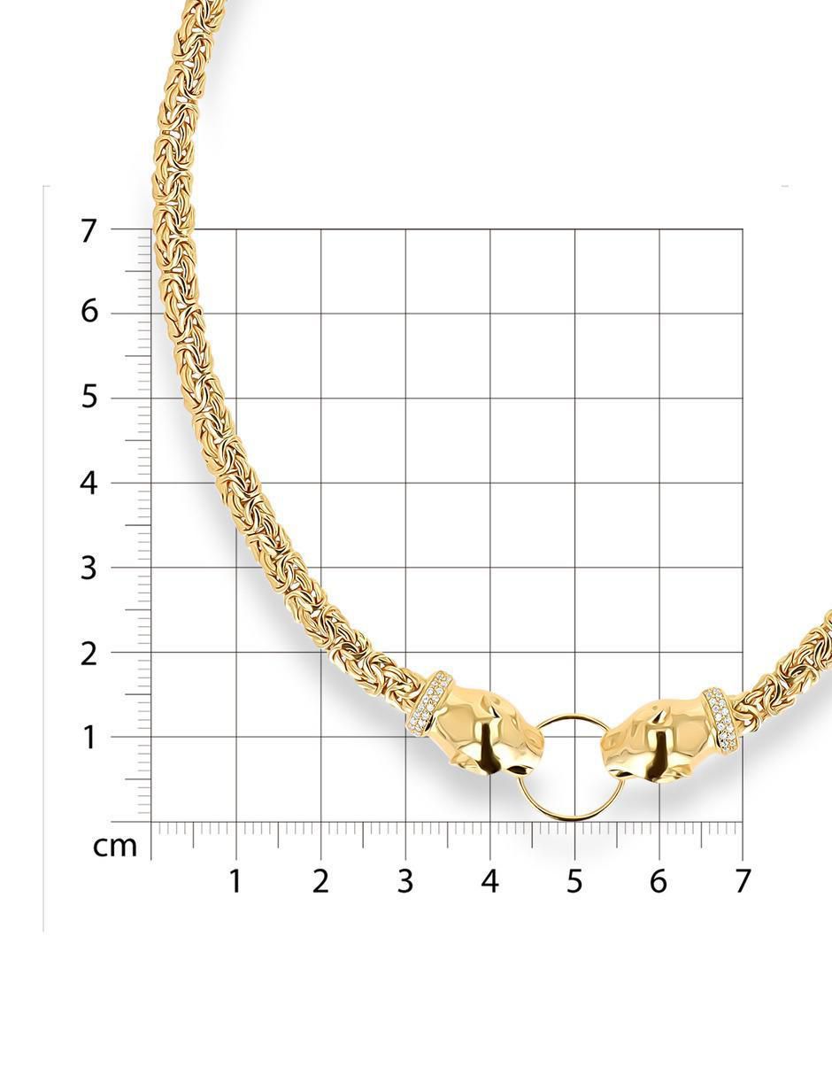 Gargantilla jaguar de pantera de oro amarillo 14 K 5