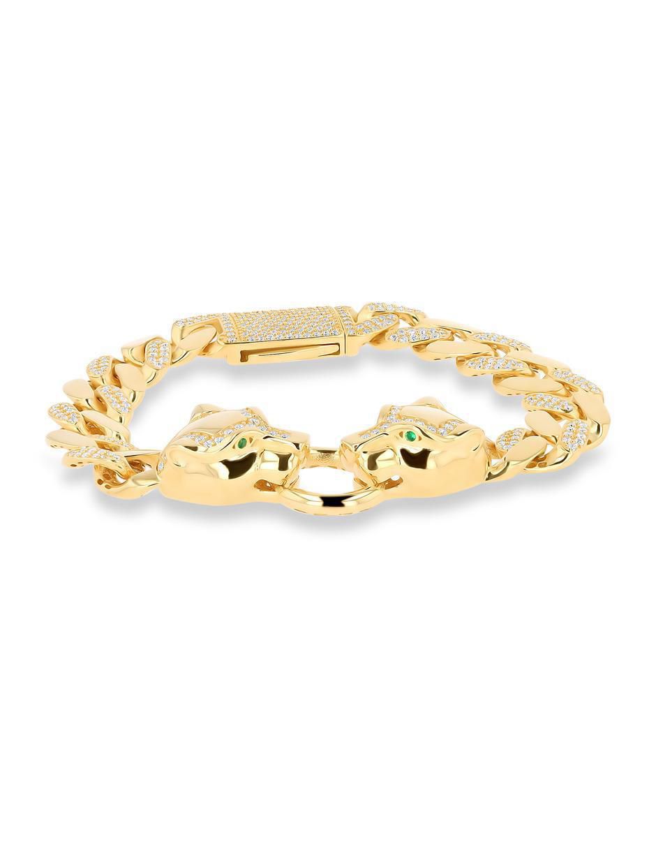 Pulsera de oro amarillo con zirconia 14 K con acabado brillante 2