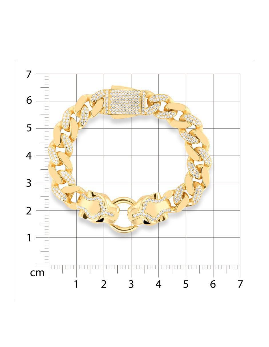 Pulsera de oro amarillo con zirconia 14 K con acabado brillante 5