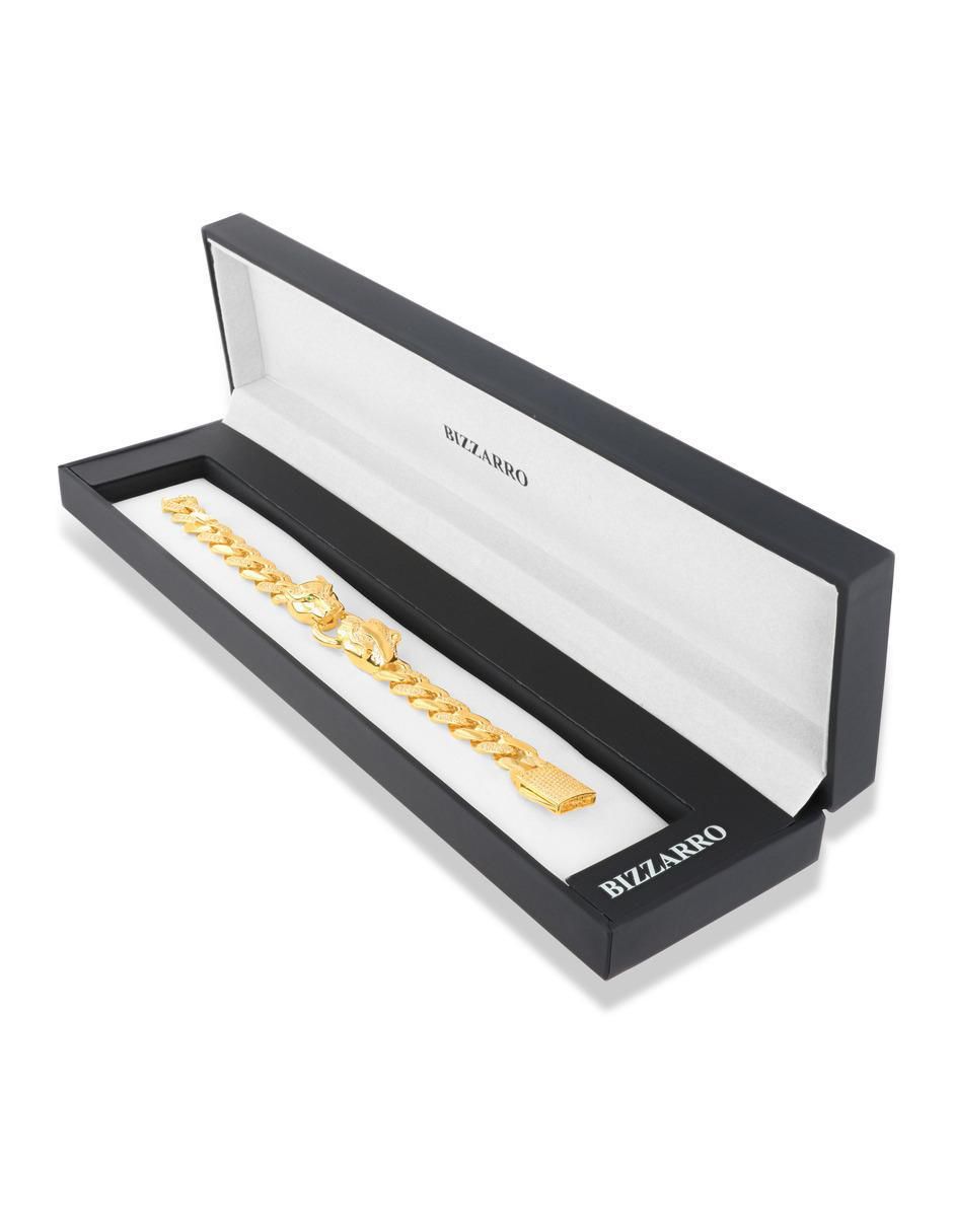 Pulsera de oro amarillo con zirconia 14 K con acabado brillante 4