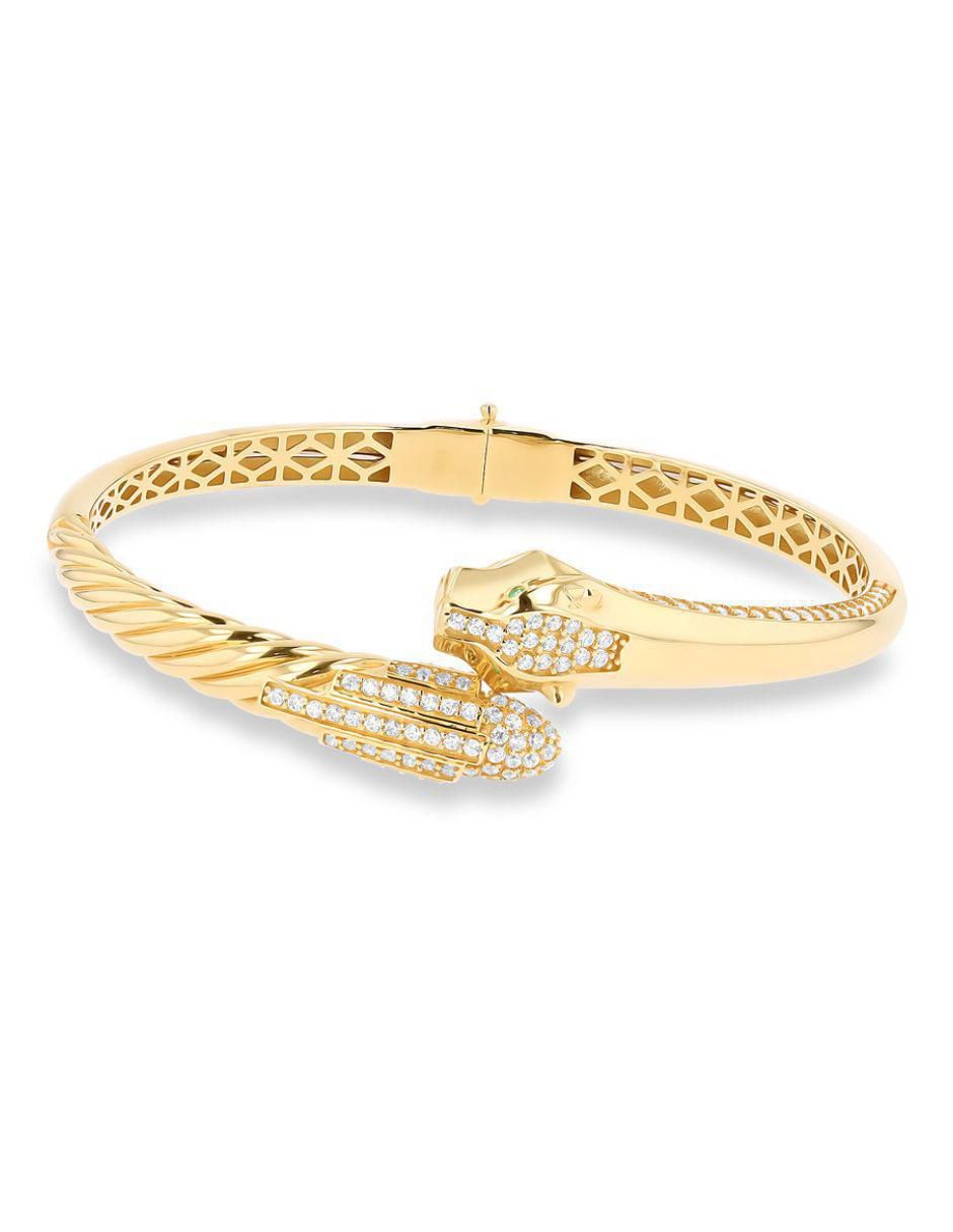 Pulsera de oro amarillo con zirconia 14 K con acabado brillante 2