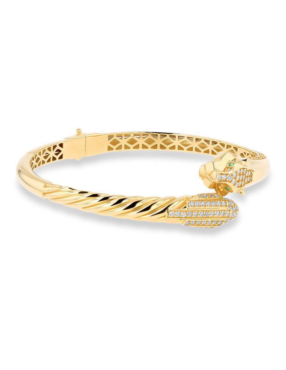 Pulsera de oro amarillo con zirconia 14 K con acabado brillante 3