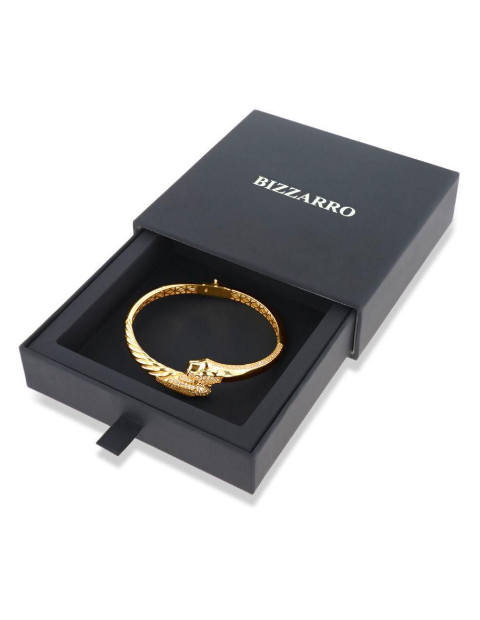 Pulsera de oro amarillo con zirconia 14 K con acabado brillante 4