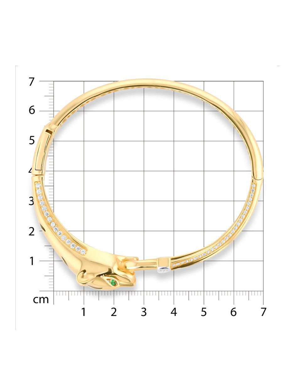Pulsera de oro amarillo con zirconia 14 K con acabado brillante 5