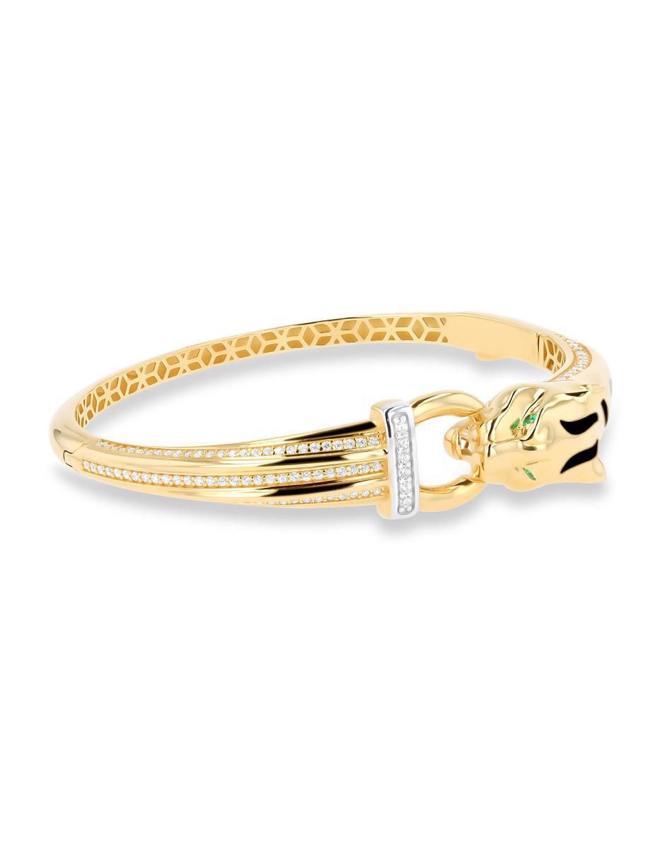 Pulsera de oro amarillo con zirconia 14 K con acabado brillante 3