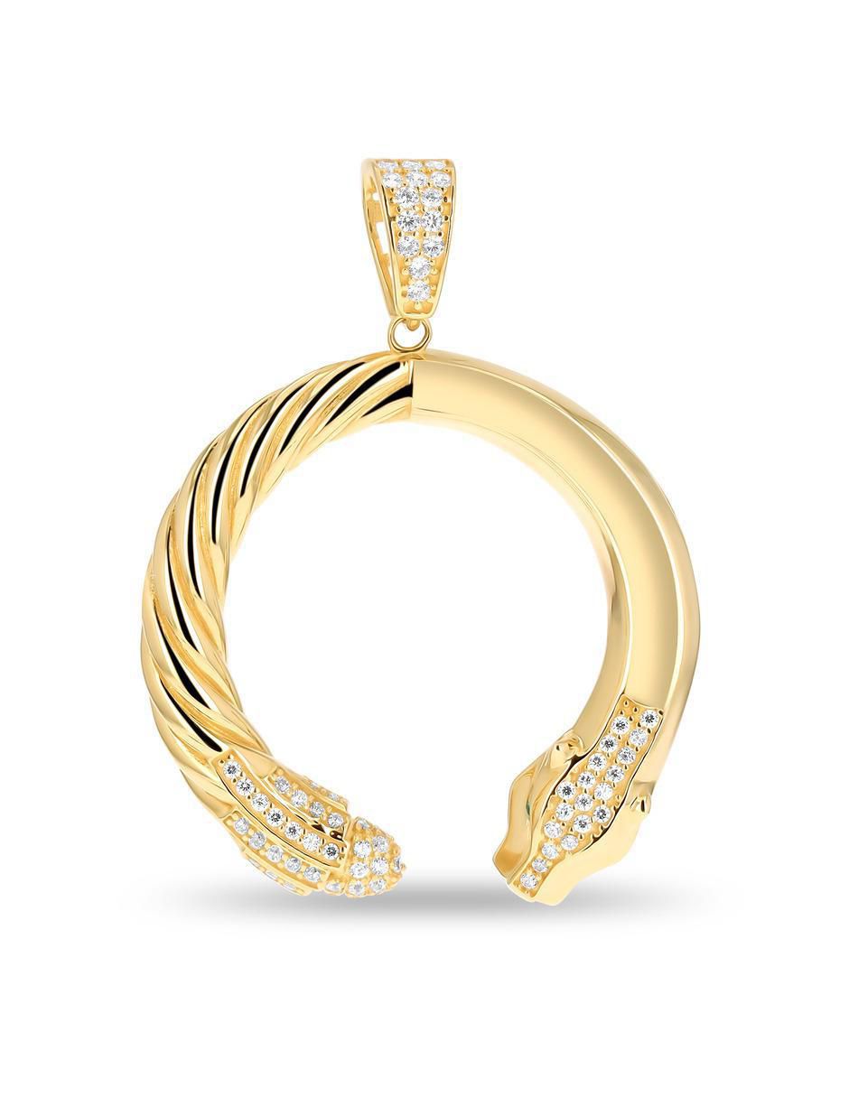 Dije de jaguar de oro amarillo 14 K zirconia