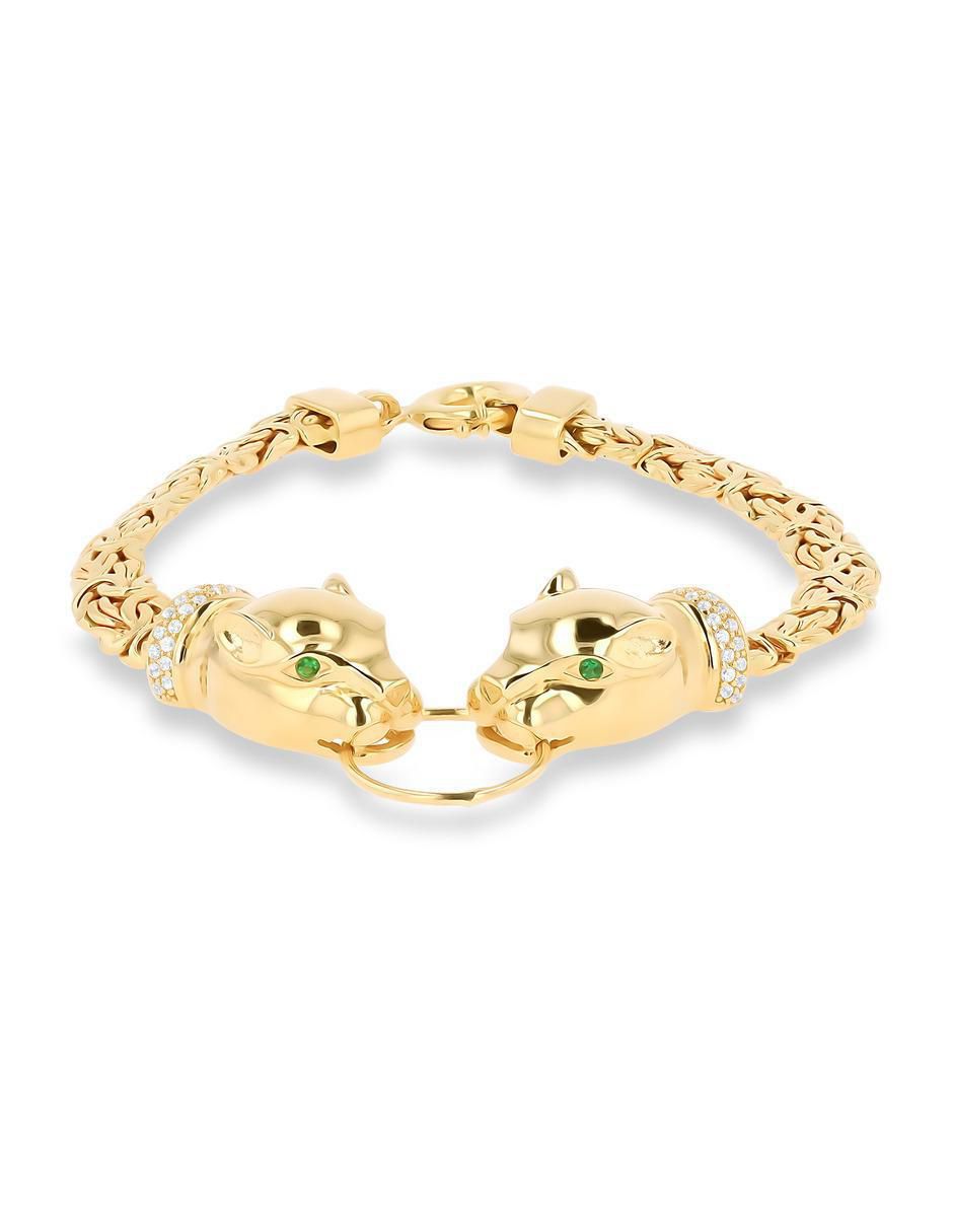 Pulsera de oro amarillo con zirconia 14 k con acabado brillante 2
