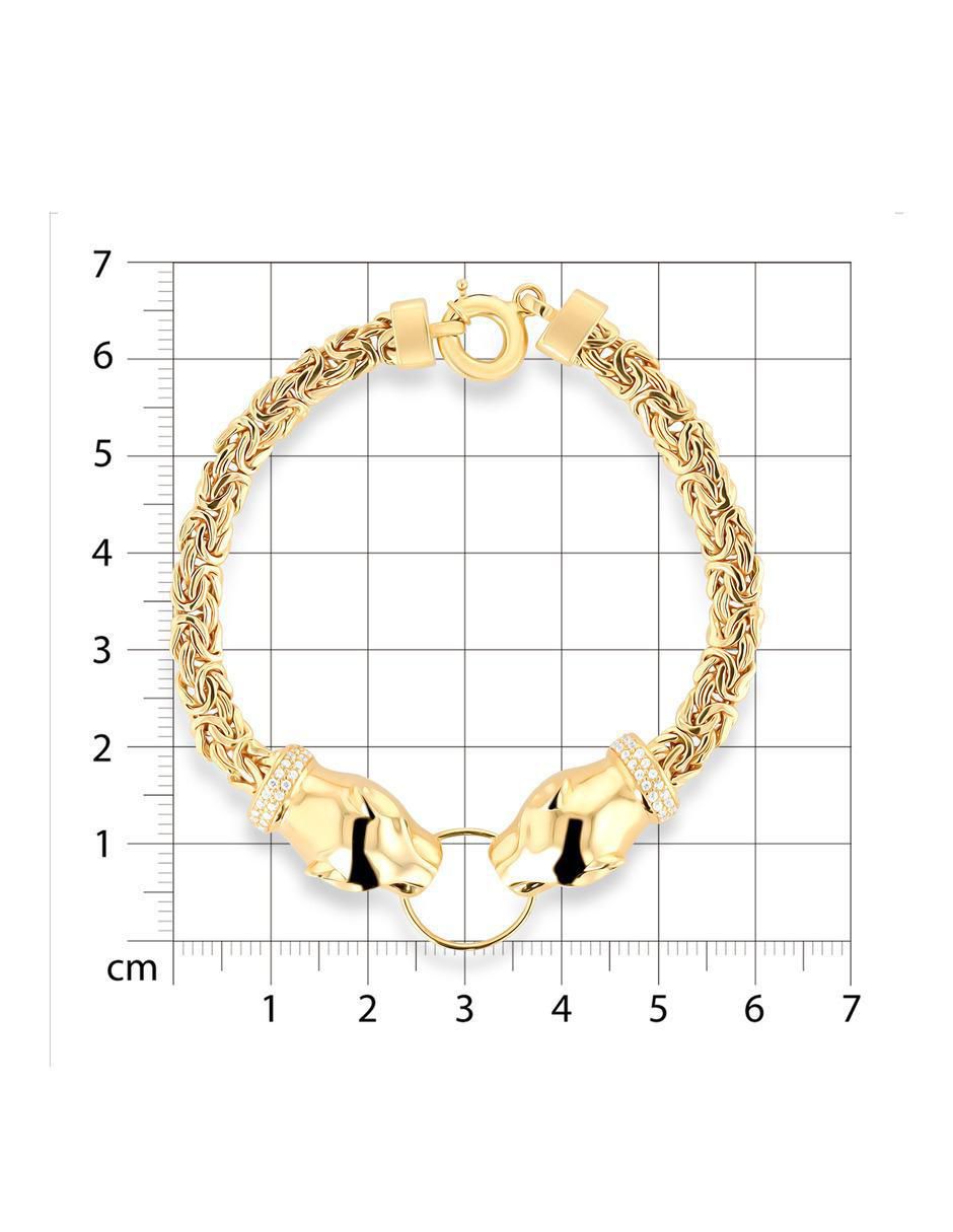 Pulsera de oro amarillo con zirconia 14 k con acabado brillante 5