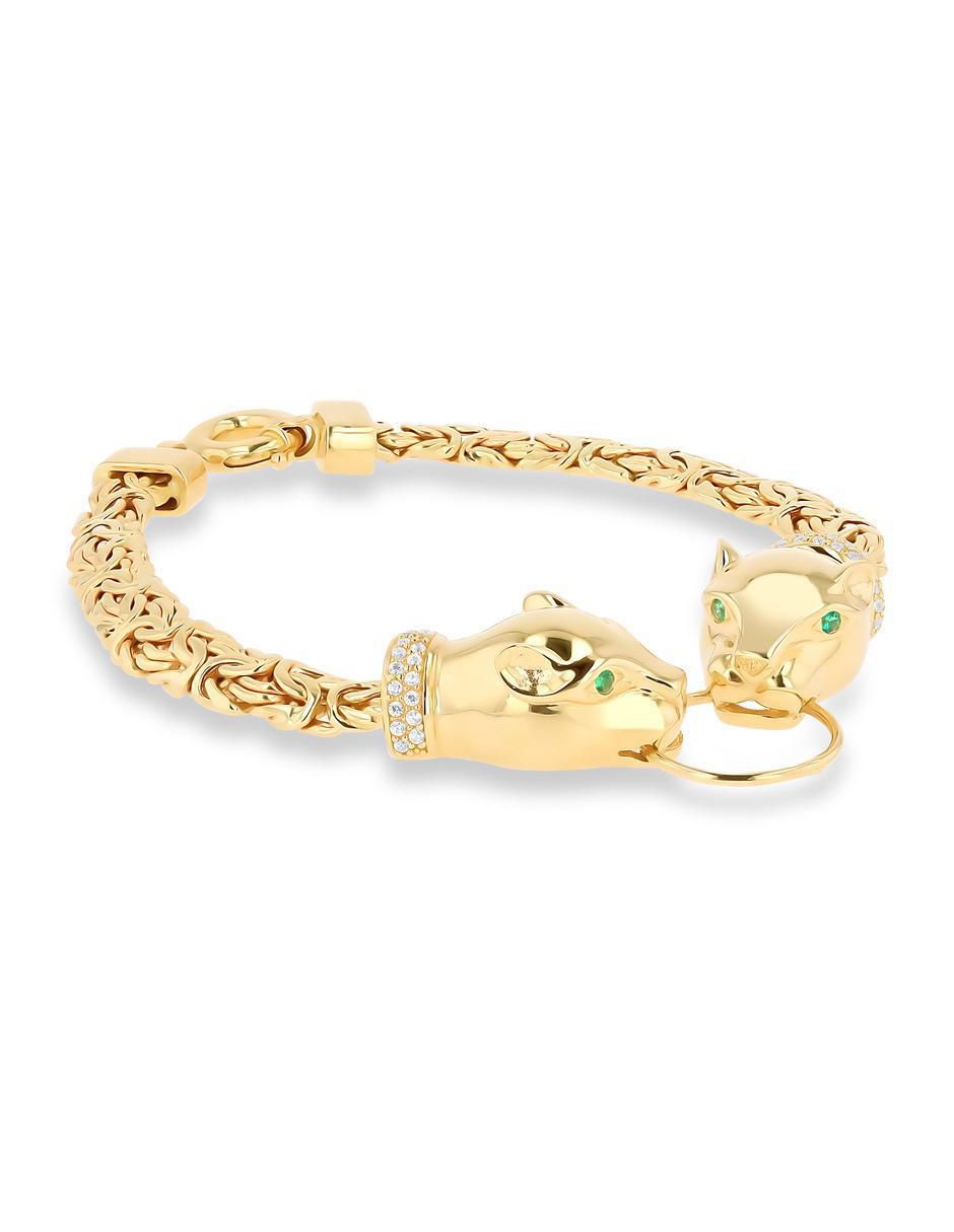 Pulsera de oro amarillo con zirconia 14 k con acabado brillante 3