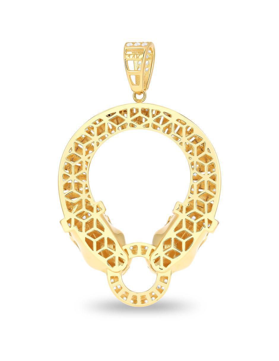 Dije de jaguar de oro amarillo 14 K zirconia 3