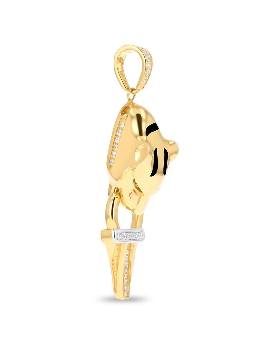 Dije de jaguar de oro amarillo 14 K zirconia 2