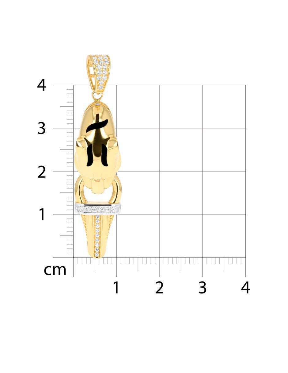 Dije de jaguar de oro amarillo 14 K zirconia 5