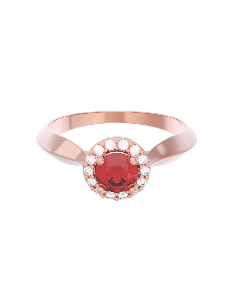 Anillo de compromiso de oro 14 k Eternidad