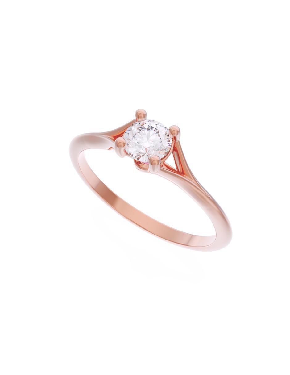 Anillo de compromiso de oro 14 k Eternidad 2