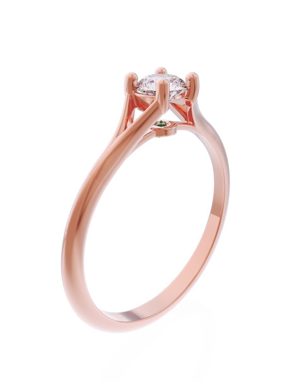 Anillo de compromiso de oro 14 k Eternidad 2025 4
