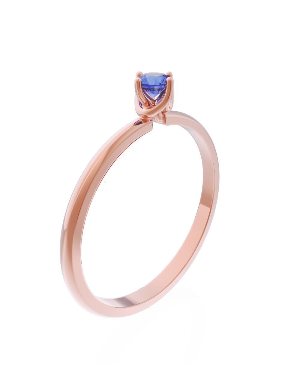 Anillo de compromiso de oro 14 k 4