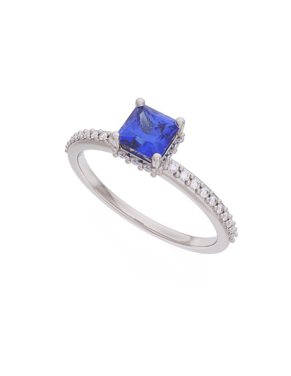 Anillo de compromiso de oro 14 k Eternidad 2