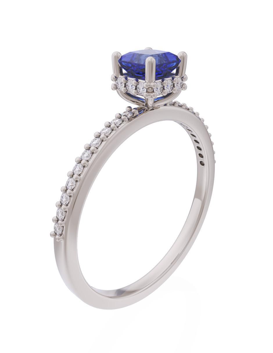 Anillo de compromiso de oro 14 k Eternidad 4