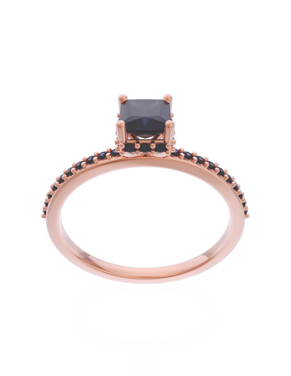 Anillo de compromiso de oro 14 k Eternidad 3