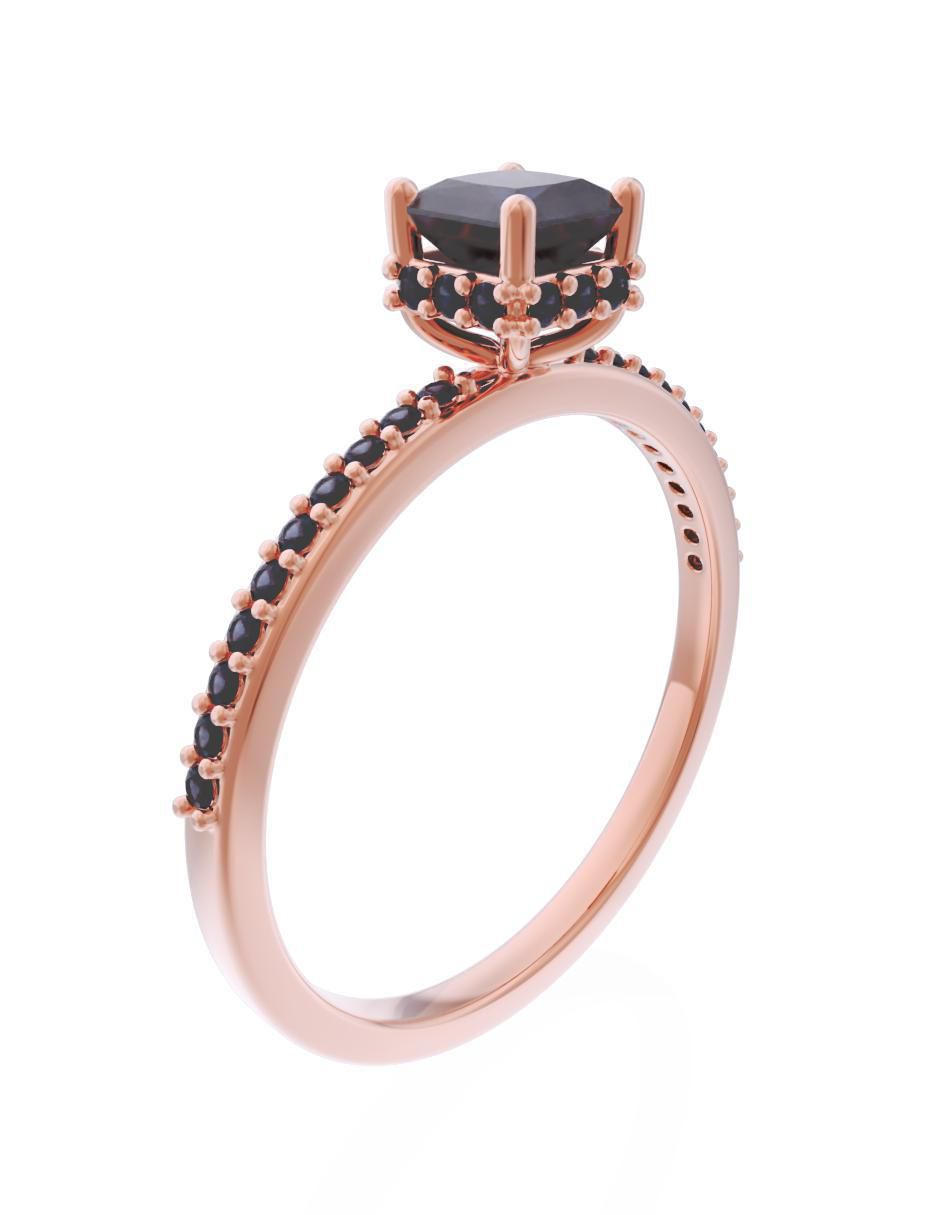 Anillo de compromiso de oro 14 k Eternidad 4