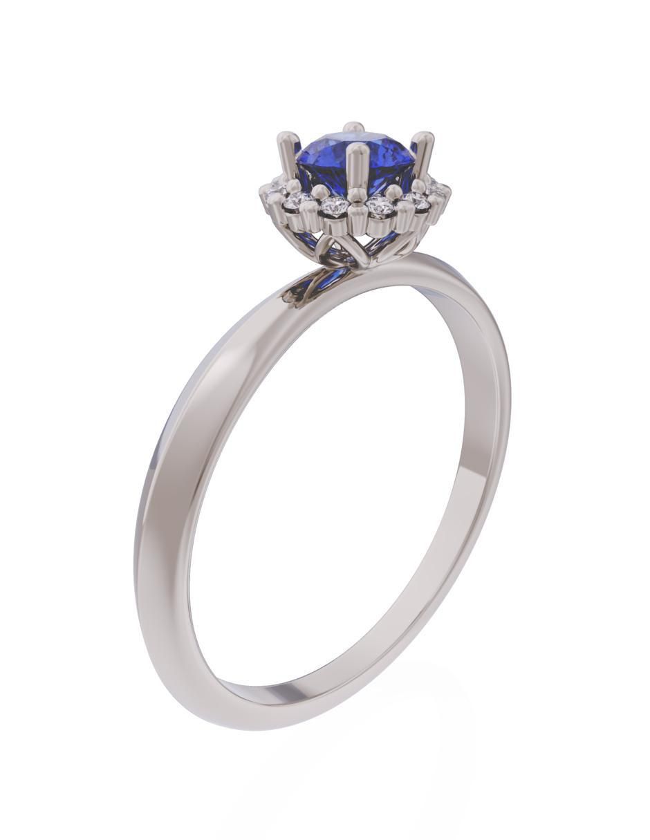 Anillo de compromiso de oro 14 k Eternidad 4