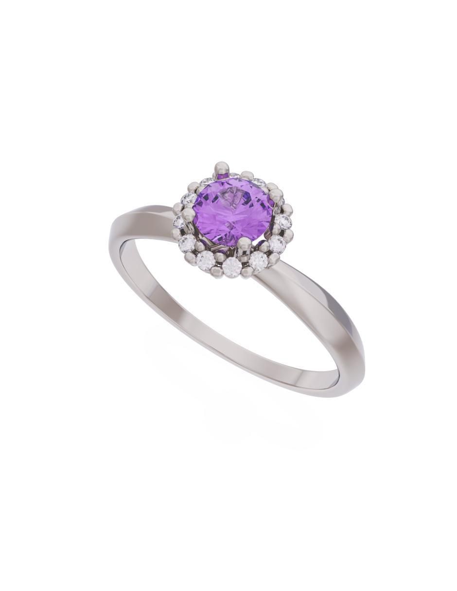 Anillo de compromiso de oro 14 k Eternidad 2