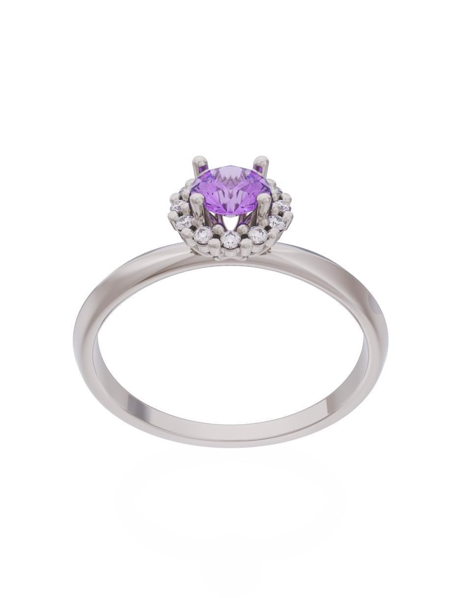 Anillo de compromiso de oro 14 k Eternidad 3