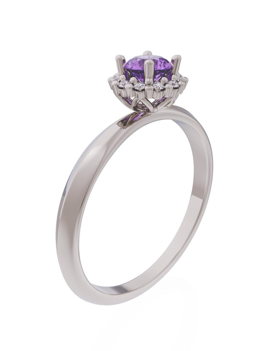 Anillo de compromiso de oro 14 k Eternidad 4