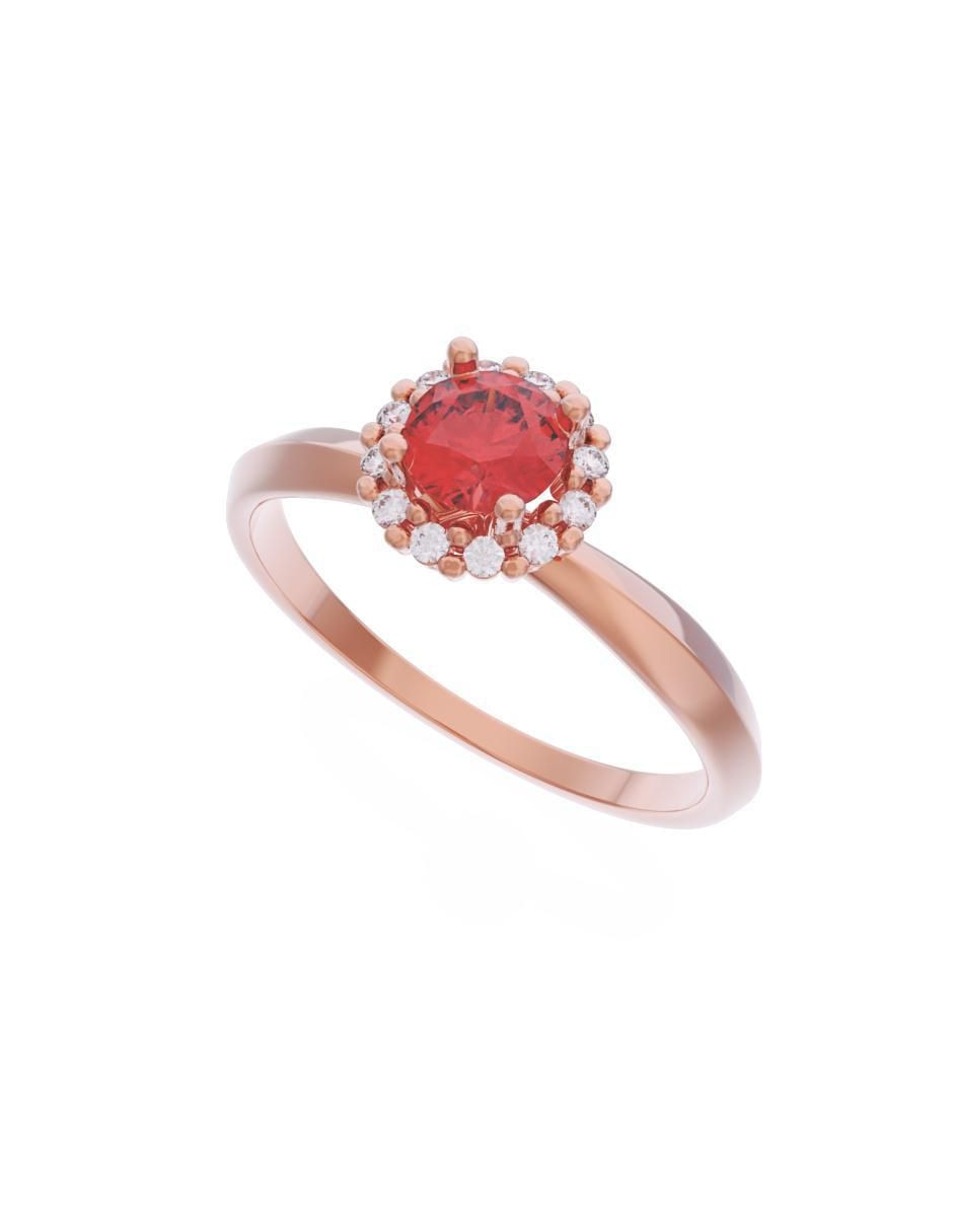 Anillo de compromiso de oro 14 k Eternidad 2