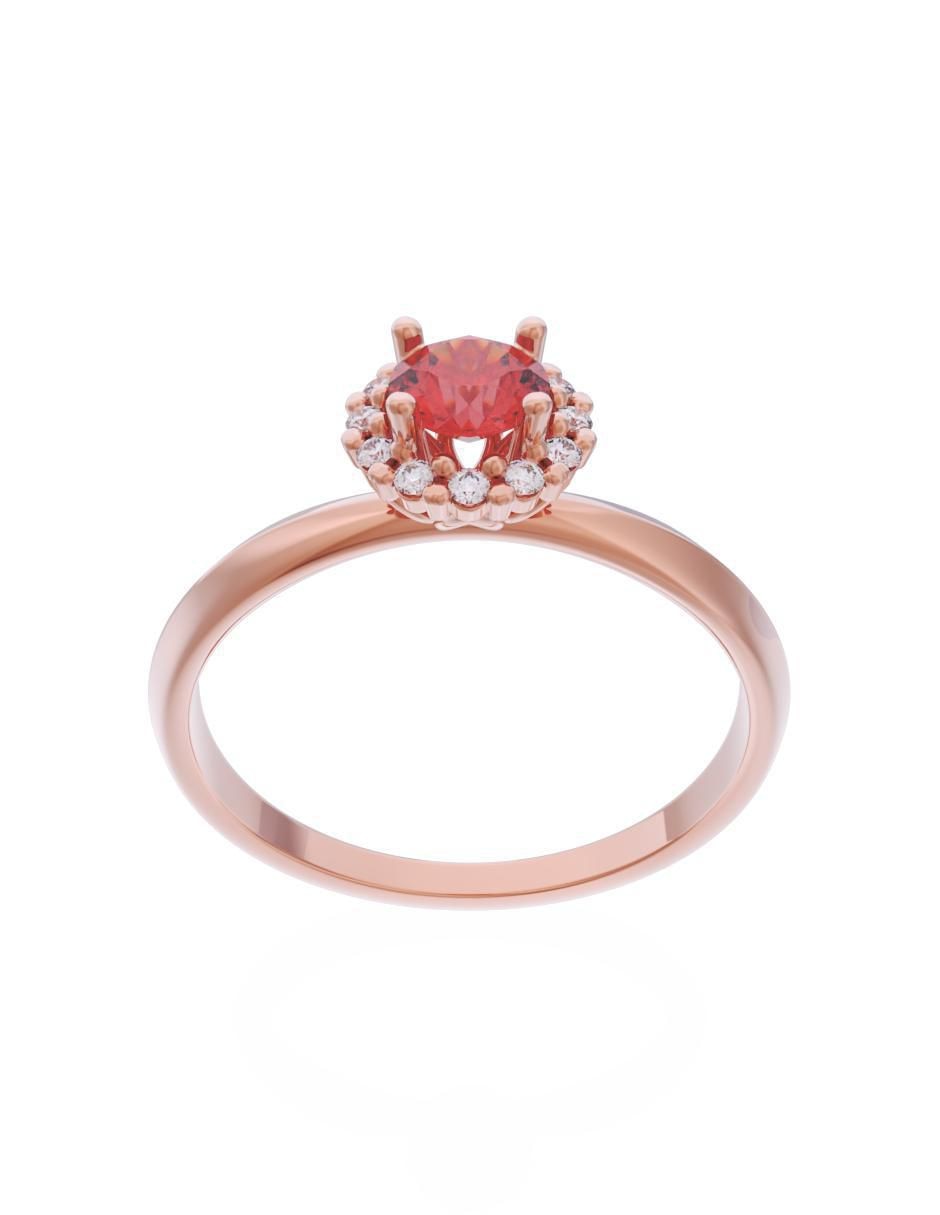 Anillo de compromiso de oro 14 k Eternidad 3