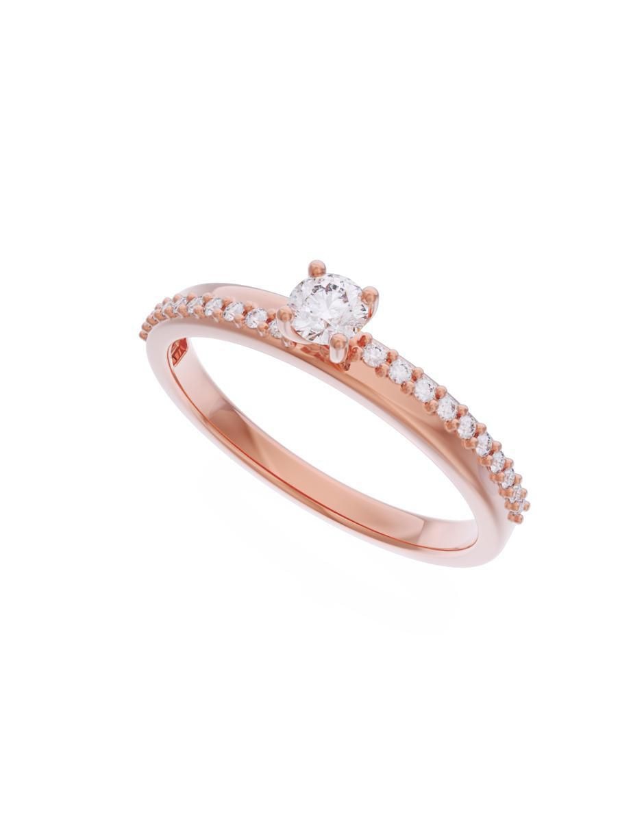 Anillo de compromiso de oro 14 k Eternidad 2