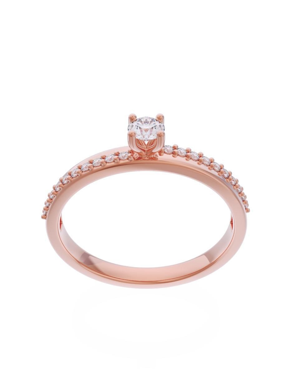 Anillo de compromiso de oro 14 k Eternidad 3