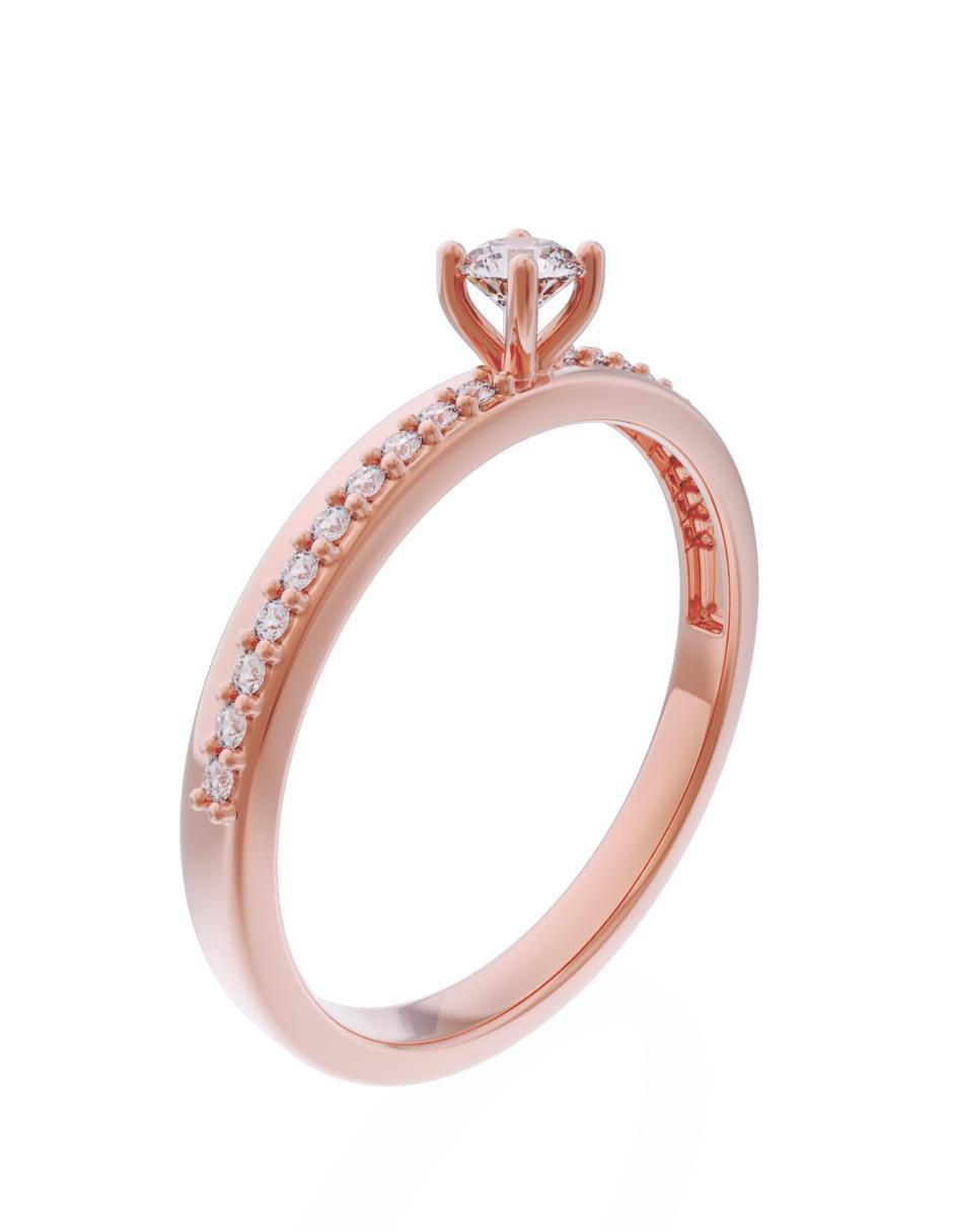 Anillo de compromiso de oro 14 k Eternidad 4