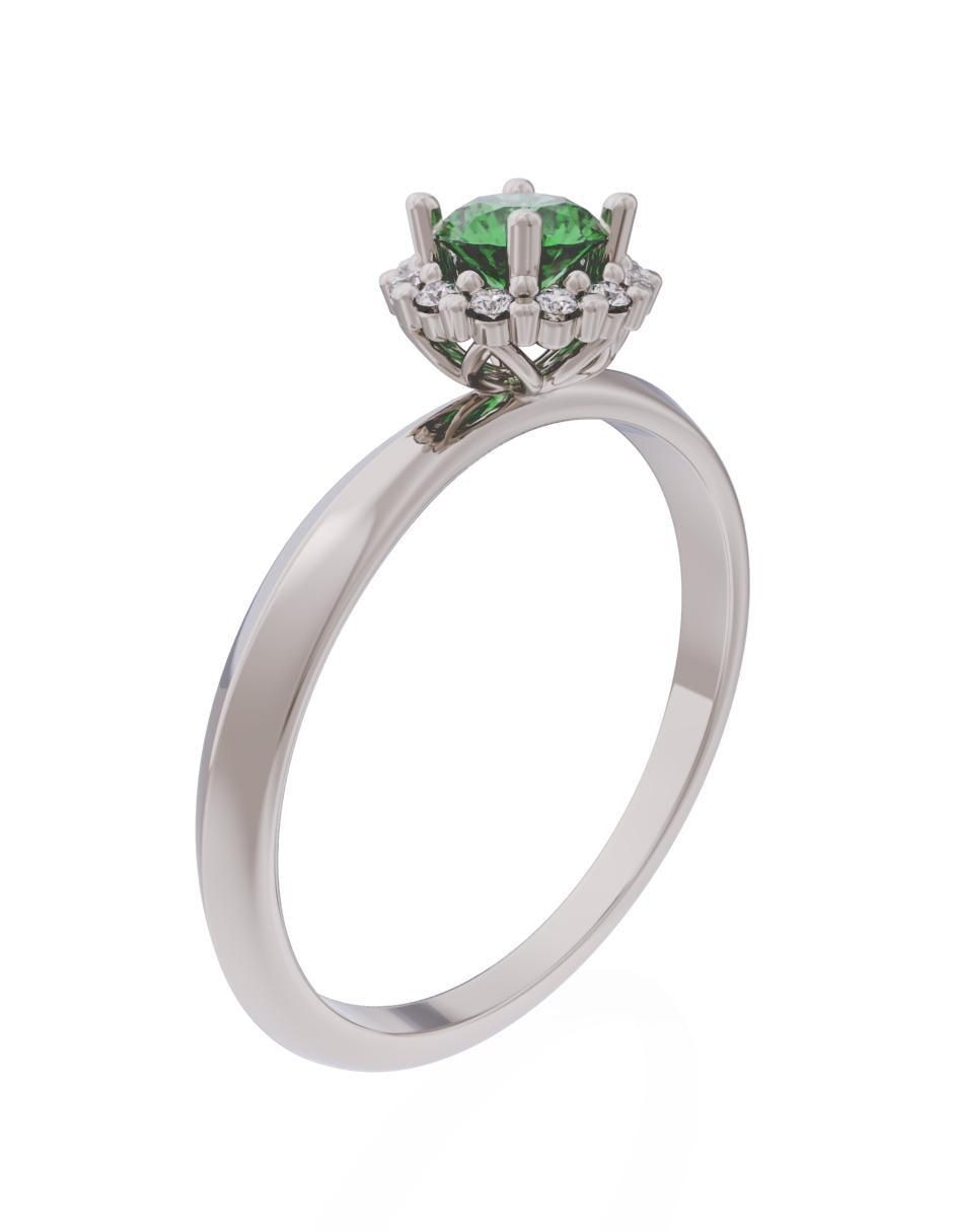 Anillo de compromiso de oro 14 k Eternidad 4