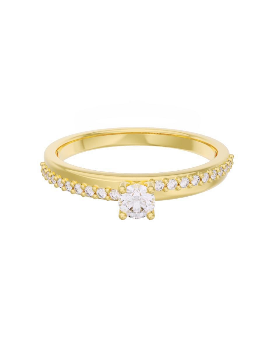 Anillo de compromiso de oro 14 k Eternidad