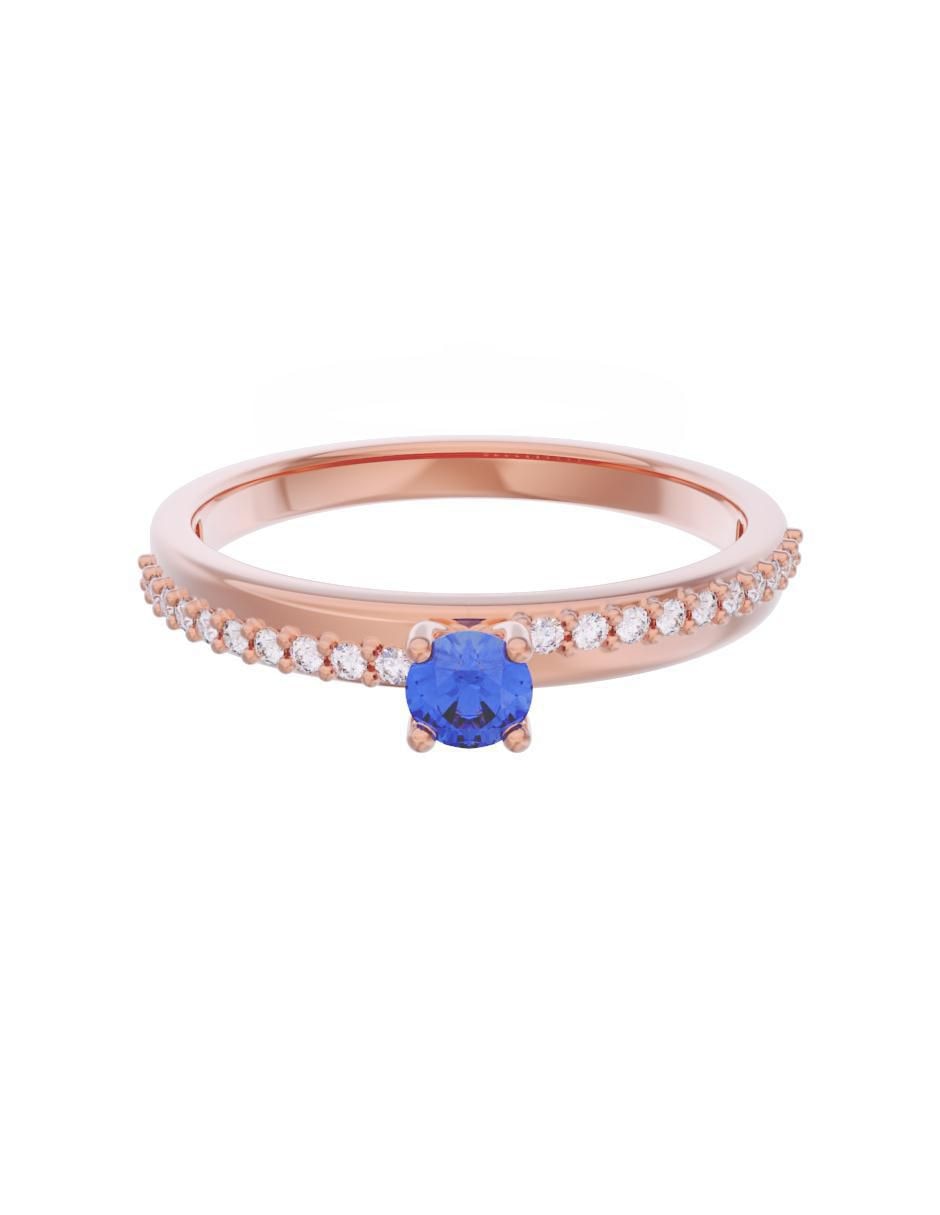 Anillo de compromiso de oro 14 k Eternidad 1