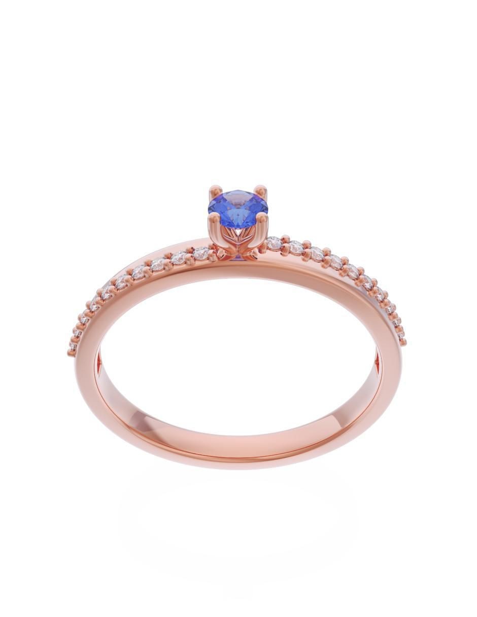 Anillo de compromiso de oro 14 k Eternidad 3