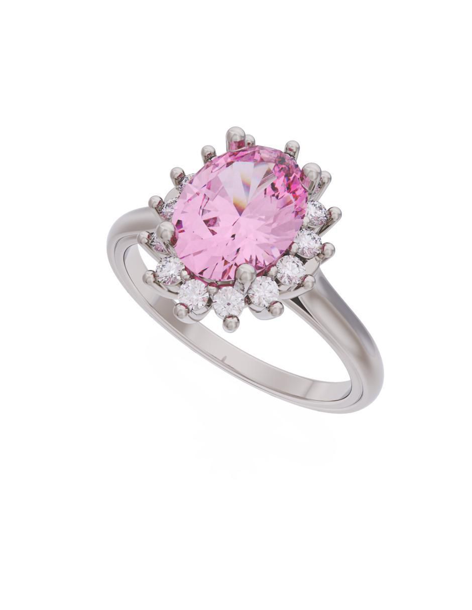 Anillo de compromiso de oro 14 k Eternidad 2