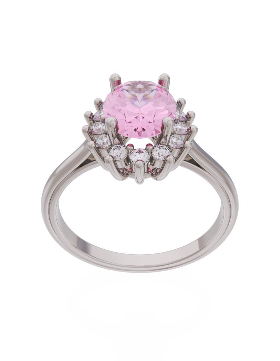 Anillo de compromiso de oro 14 k Eternidad 3