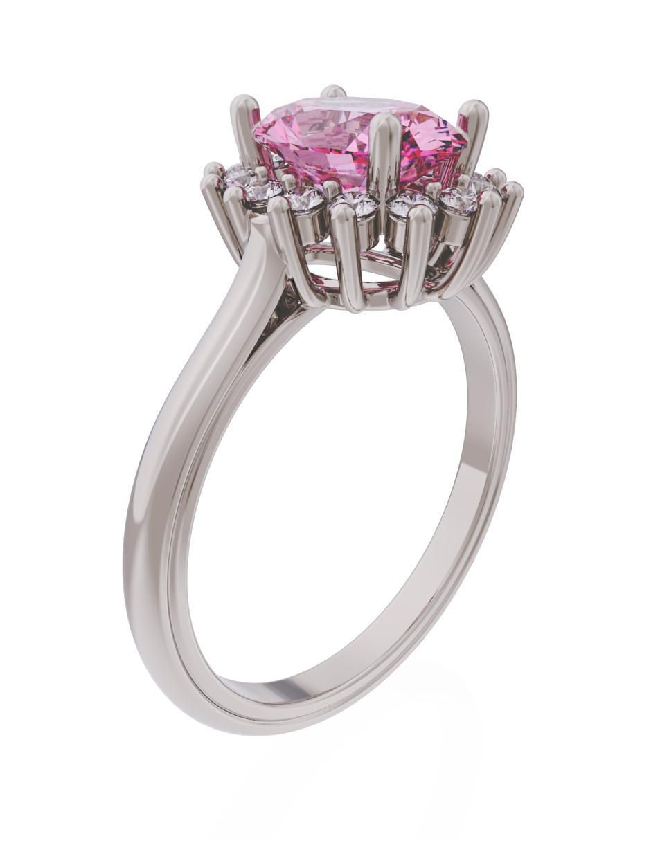 Anillo de compromiso de oro 14 k Eternidad 4