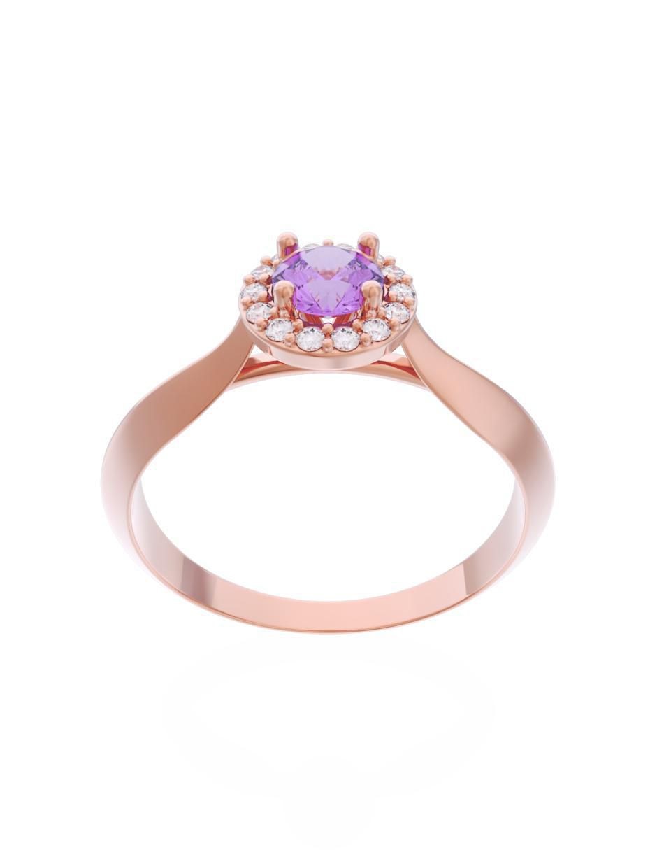Anillo de compromiso de oro 10 k Eternidad 2