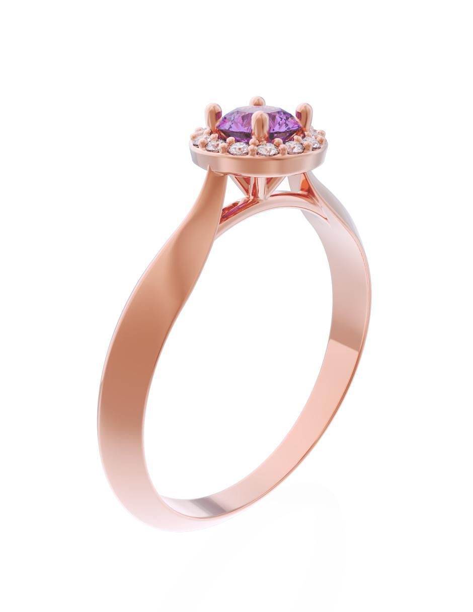 Anillo de compromiso de oro 10 k Eternidad 3