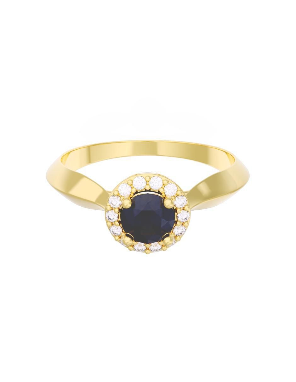 Anillo de compromiso de oro 10 k Eternidad