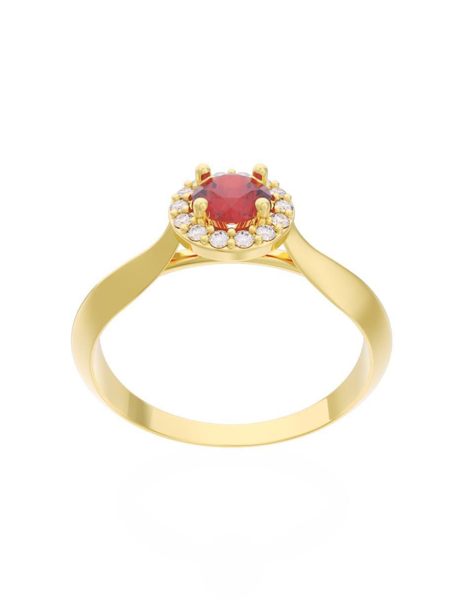 Anillo de compromiso de oro 10 k Eternidad 2
