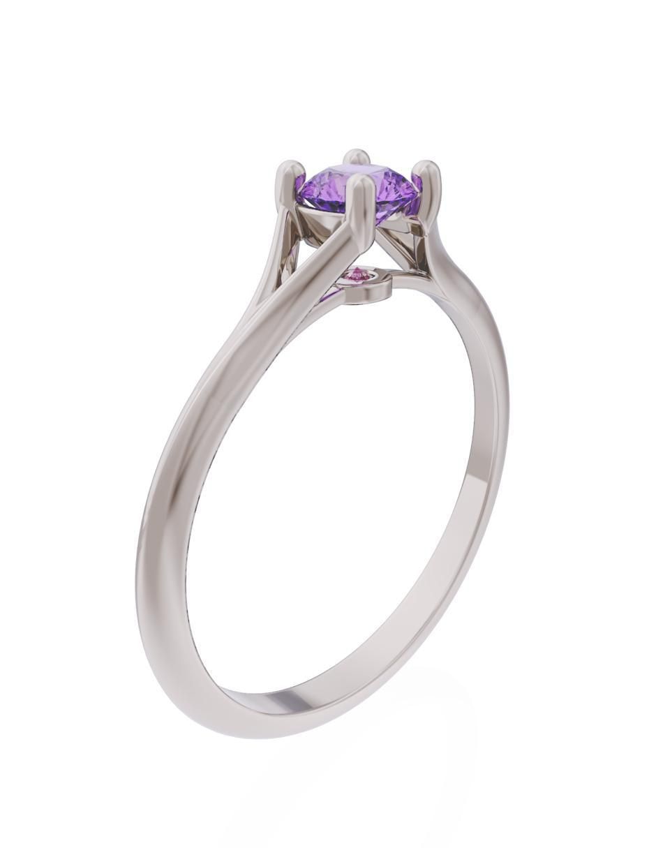 Anillo de compromiso de oro 10 k Eternidad 4