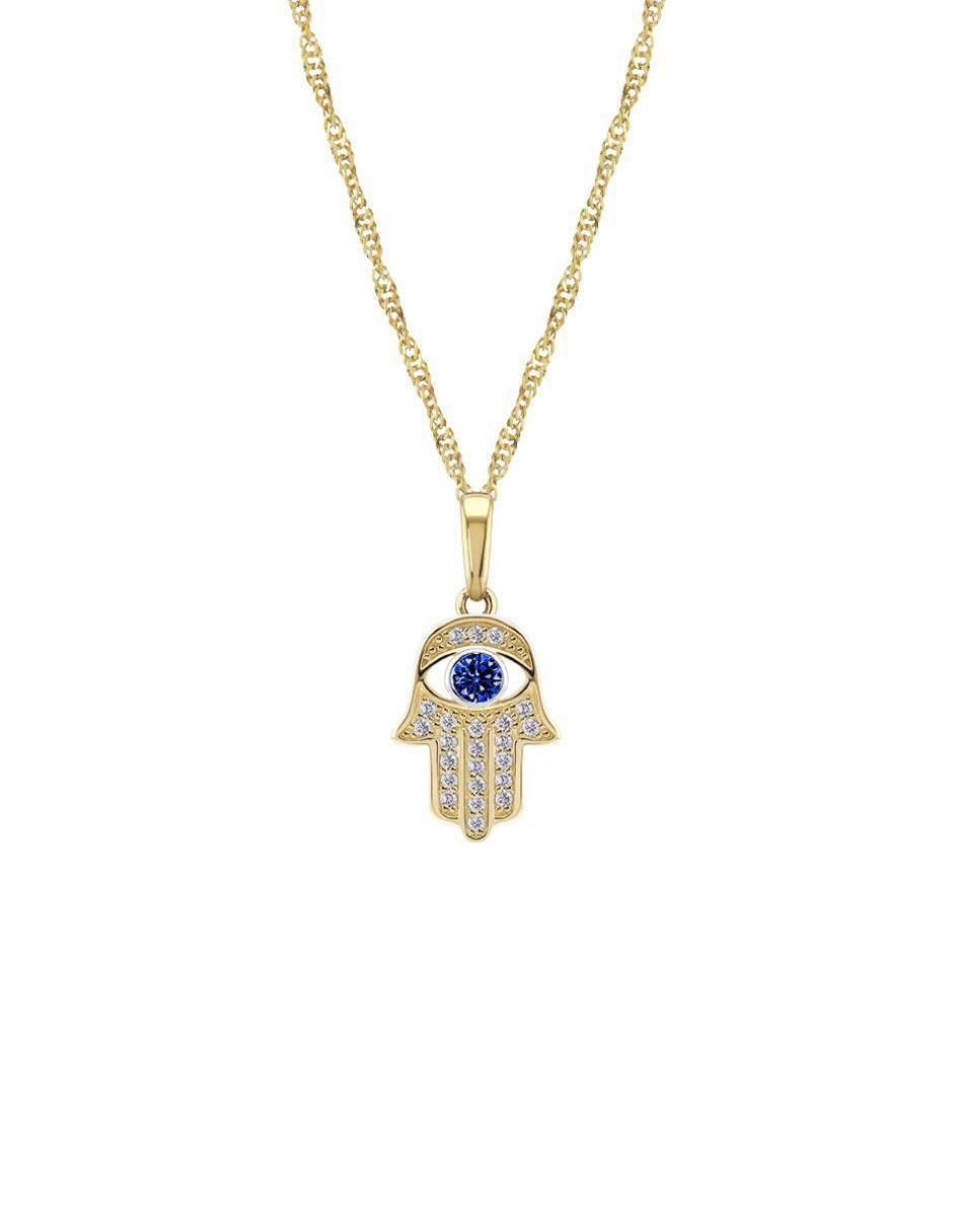 Collar con dije de mano de Fátima de oro 10 K 5