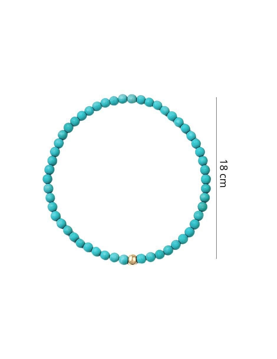Pulsera de oro con turquesa 10 K con acabado liso 4