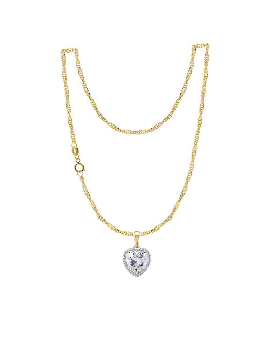 Collar con dije de corazón de oro 10 K